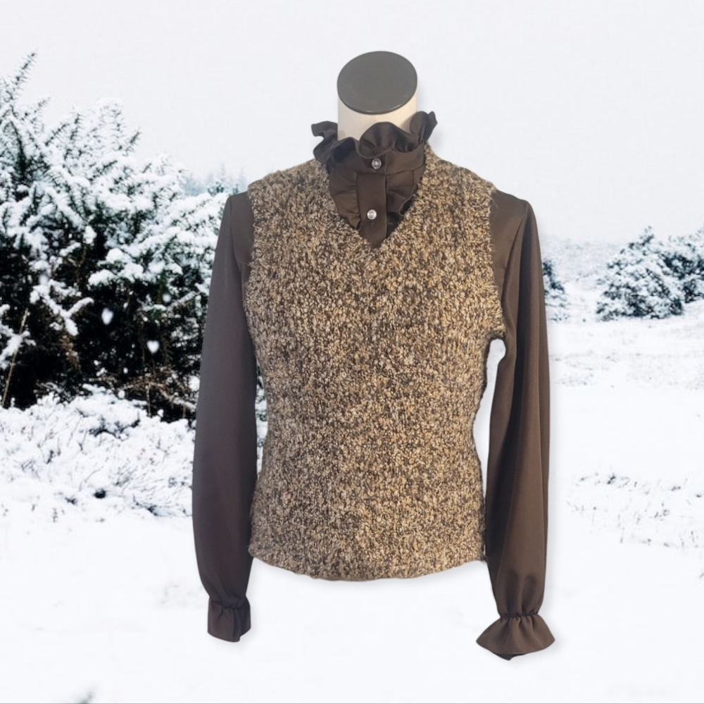 90s Brown Sweater Vest